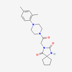 molecular formula C21H28N4O3 B10985612 3-{2-[4-(2,4-Dimethylphenyl)piperazin-1-yl]-2-oxoethyl}-2-hydroxy-1,3-diazaspiro[4.4]non-1-en-4-one 