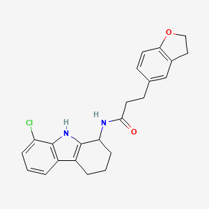 molecular formula C23H23ClN2O2 B10985613 N-(8-chloro-2,3,4,9-tetrahydro-1H-carbazol-1-yl)-3-(2,3-dihydrobenzofuran-5-yl)propanamide 