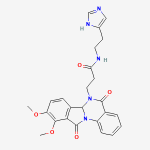 3-(9,10-dimethoxy-5,11-dioxo-6a,11-dihydroisoindolo[2,1-a]quinazolin-6(5H)-yl)-N-[2-(1H-imidazol-4-yl)ethyl]propanamide