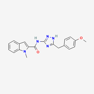 molecular formula C20H19N5O2 B10985628 N-[3-(4-methoxybenzyl)-1H-1,2,4-triazol-5-yl]-1-methyl-1H-indole-2-carboxamide 