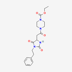 Ethyl 4-{[2,5-dioxo-1-(2-phenylethyl)imidazolidin-4-yl]acetyl}piperazine-1-carboxylate