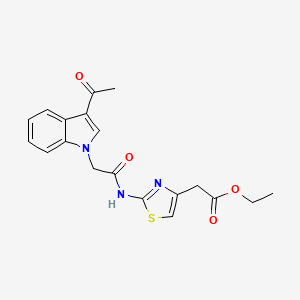 ethyl (2-{[(3-acetyl-1H-indol-1-yl)acetyl]amino}-1,3-thiazol-4-yl)acetate