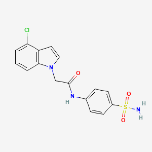 molecular formula C16H14ClN3O3S B10985670 2-(4-chloro-1H-indol-1-yl)-N-(4-sulfamoylphenyl)acetamide 