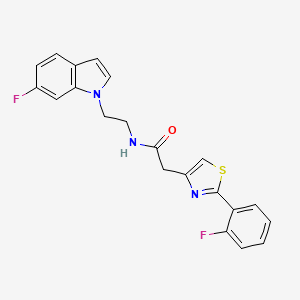 N-[2-(6-fluoro-1H-indol-1-yl)ethyl]-2-[2-(2-fluorophenyl)-1,3-thiazol-4-yl]acetamide