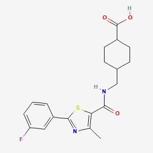 molecular formula C19H21FN2O3S B10985678 4-[({[2-(3-Fluorophenyl)-4-methyl-1,3-thiazol-5-yl]carbonyl}amino)methyl]cyclohexanecarboxylic acid 