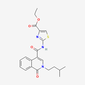 Ethyl 2-({[2-(3-methylbutyl)-1-oxo-1,2-dihydroisoquinolin-4-yl]carbonyl}amino)-1,3-thiazole-4-carboxylate