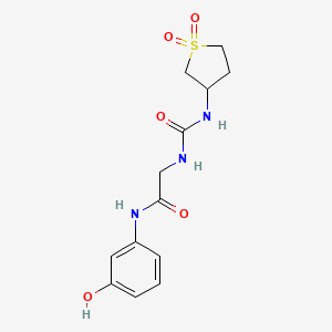 molecular formula C13H17N3O5S B10985693 N~2~-[(1,1-dioxidotetrahydrothiophen-3-yl)carbamoyl]-N-(3-hydroxyphenyl)glycinamide 