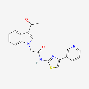 molecular formula C20H16N4O2S B10985704 2-(3-acetyl-1H-indol-1-yl)-N-(4-(pyridin-3-yl)thiazol-2-yl)acetamide 