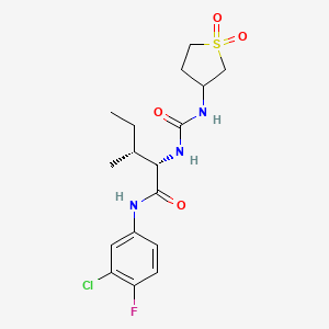 molecular formula C17H23ClFN3O4S B10985725 N-(3-chloro-4-fluorophenyl)-N~2~-[(1,1-dioxidotetrahydrothiophen-3-yl)carbamoyl]-L-isoleucinamide 