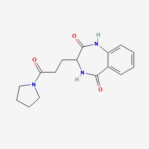 molecular formula C16H19N3O3 B10985729 3-[3-oxo-3-(pyrrolidin-1-yl)propyl]-3,4-dihydro-1H-1,4-benzodiazepine-2,5-dione 