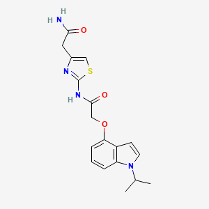 N-[4-(2-amino-2-oxoethyl)-1,3-thiazol-2-yl]-2-{[1-(propan-2-yl)-1H-indol-4-yl]oxy}acetamide