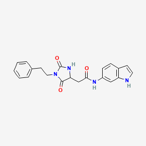 molecular formula C21H20N4O3 B10985766 2-[2,5-dioxo-1-(2-phenylethyl)imidazolidin-4-yl]-N-(1H-indol-6-yl)acetamide 