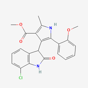 molecular formula C22H19ClN2O4 B10985774 methyl 4-(7-chloro-2-oxo-2,3-dihydro-1H-indol-3-yl)-5-(2-methoxyphenyl)-2-methyl-1H-pyrrole-3-carboxylate 