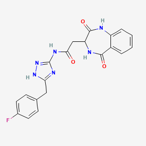 N-[3-(4-fluorobenzyl)-1H-1,2,4-triazol-5-yl]-2-(2-hydroxy-5-oxo-4,5-dihydro-3H-1,4-benzodiazepin-3-yl)acetamide