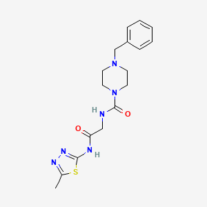 molecular formula C17H22N6O2S B10985796 4-benzyl-N-(2-{[(2Z)-5-methyl-1,3,4-thiadiazol-2(3H)-ylidene]amino}-2-oxoethyl)piperazine-1-carboxamide 