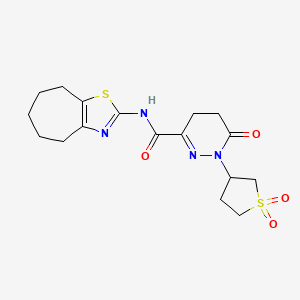 1-(1,1-dioxidotetrahydrothiophen-3-yl)-6-oxo-N-(5,6,7,8-tetrahydro-4H-cyclohepta[d][1,3]thiazol-2-yl)-1,4,5,6-tetrahydropyridazine-3-carboxamide