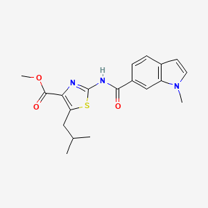 molecular formula C19H21N3O3S B10985824 methyl 2-{[(1-methyl-1H-indol-6-yl)carbonyl]amino}-5-(2-methylpropyl)-1,3-thiazole-4-carboxylate 