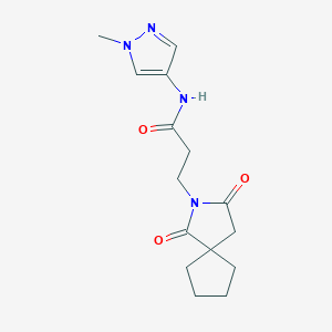 molecular formula C15H20N4O3 B10985825 3-(1,3-dioxo-2-azaspiro[4.4]non-2-yl)-N-(1-methyl-1H-pyrazol-4-yl)propanamide 