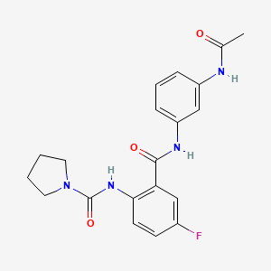 molecular formula C20H21FN4O3 B10985841 N-(2-{[3-(acetylamino)phenyl]carbamoyl}-4-fluorophenyl)pyrrolidine-1-carboxamide 