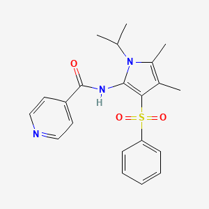 molecular formula C21H23N3O3S B10985845 N-[4,5-dimethyl-3-(phenylsulfonyl)-1-(propan-2-yl)-1H-pyrrol-2-yl]pyridine-4-carboxamide 