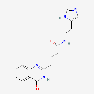 molecular formula C17H19N5O2 B10985853 N-[2-(1H-imidazol-4-yl)ethyl]-4-(4-oxo-3,4-dihydroquinazolin-2-yl)butanamide 