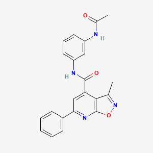 molecular formula C22H18N4O3 B10985866 N-[3-(acetylamino)phenyl]-3-methyl-6-phenyl[1,2]oxazolo[5,4-b]pyridine-4-carboxamide 