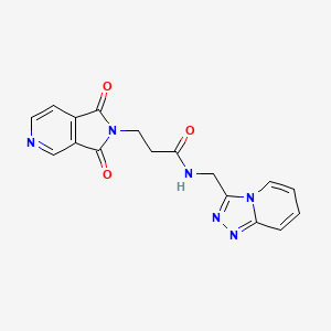 molecular formula C17H14N6O3 B10985872 N-([1,2,4]triazolo[4,3-a]pyridin-3-ylmethyl)-3-(1,3-dioxo-1H-pyrrolo[3,4-c]pyridin-2(3H)-yl)propanamide 