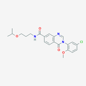 molecular formula C22H24ClN3O4 B10985876 3-(5-chloro-2-methoxyphenyl)-4-oxo-N-[3-(propan-2-yloxy)propyl]-3,4-dihydroquinazoline-7-carboxamide 