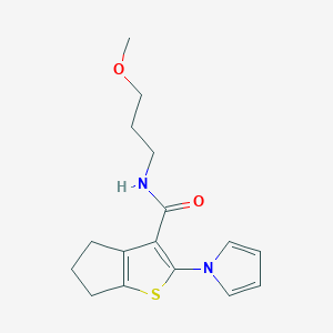 molecular formula C16H20N2O2S B10985878 N-(3-methoxypropyl)-2-(1H-pyrrol-1-yl)-5,6-dihydro-4H-cyclopenta[b]thiophene-3-carboxamide 