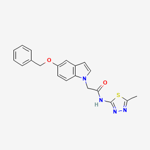 molecular formula C20H18N4O2S B10985885 2-[5-(benzyloxy)-1H-indol-1-yl]-N-[(2Z)-5-methyl-1,3,4-thiadiazol-2(3H)-ylidene]acetamide 