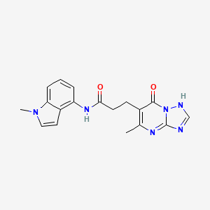 molecular formula C18H18N6O2 B10985925 3-(7-hydroxy-5-methyl[1,2,4]triazolo[1,5-a]pyrimidin-6-yl)-N-(1-methyl-1H-indol-4-yl)propanamide 