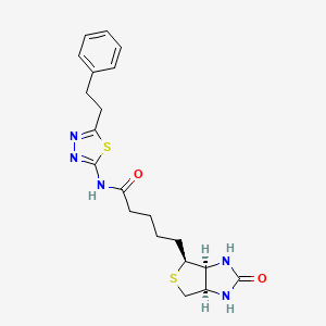 molecular formula C20H25N5O2S2 B10985937 5-[(3AS,4S,6AR)-2-Oxohexahydro-1H-thieno[3,4-D]imidazol-4-YL]-N-(5-phenethyl-1,3,4-thiadiazol-2-YL)pentanamide 