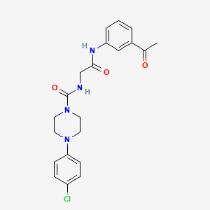 molecular formula C21H23ClN4O3 B10985943 N-{2-[(3-acetylphenyl)amino]-2-oxoethyl}-4-(4-chlorophenyl)piperazine-1-carboxamide 