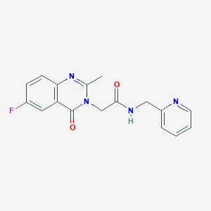 2-(6-fluoro-2-methyl-4-oxoquinazolin-3(4H)-yl)-N-(pyridin-2-ylmethyl)acetamide