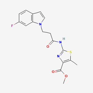 molecular formula C17H16FN3O3S B10985974 methyl 2-{[3-(6-fluoro-1H-indol-1-yl)propanoyl]amino}-5-methyl-1,3-thiazole-4-carboxylate 