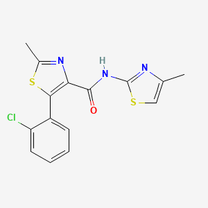 molecular formula C15H12ClN3OS2 B10985981 5-(2-chlorophenyl)-2-methyl-N-(4-methyl-1,3-thiazol-2-yl)-1,3-thiazole-4-carboxamide 