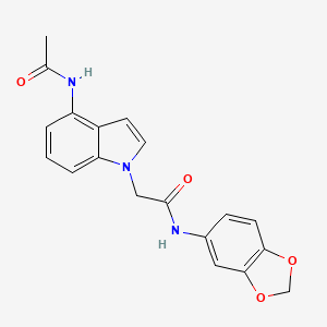 2-[4-(acetylamino)-1H-indol-1-yl]-N-(1,3-benzodioxol-5-yl)acetamide