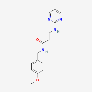 molecular formula C15H18N4O2 B10986017 N-(4-methoxybenzyl)-N~3~-pyrimidin-2-yl-beta-alaninamide 