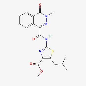 molecular formula C19H20N4O4S B10986026 Methyl 2-{[(3-methyl-4-oxo-3,4-dihydrophthalazin-1-yl)carbonyl]amino}-5-(2-methylpropyl)-1,3-thiazole-4-carboxylate 