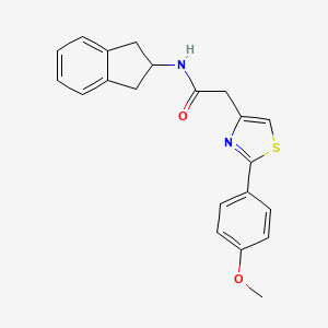 molecular formula C21H20N2O2S B10986032 N-(2,3-dihydro-1H-inden-2-yl)-2-[2-(4-methoxyphenyl)-1,3-thiazol-4-yl]acetamide 