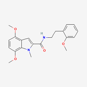 molecular formula C21H24N2O4 B10986044 4,7-dimethoxy-N-[2-(2-methoxyphenyl)ethyl]-1-methyl-1H-indole-2-carboxamide 