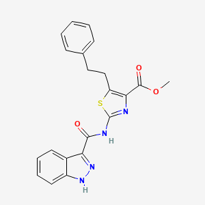 methyl 2-[(1H-indazol-3-ylcarbonyl)amino]-5-(2-phenylethyl)-1,3-thiazole-4-carboxylate