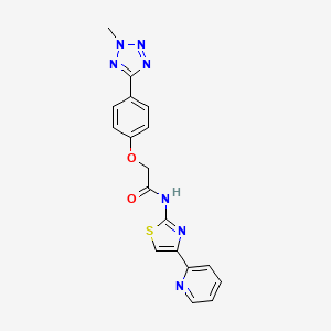 molecular formula C18H15N7O2S B10986093 2-[4-(2-methyl-2H-tetrazol-5-yl)phenoxy]-N-[4-(pyridin-2-yl)-1,3-thiazol-2-yl]acetamide 