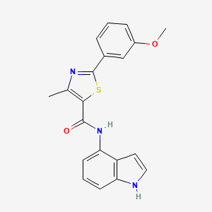 molecular formula C20H17N3O2S B10986094 N-(1H-indol-4-yl)-2-(3-methoxyphenyl)-4-methyl-1,3-thiazole-5-carboxamide 