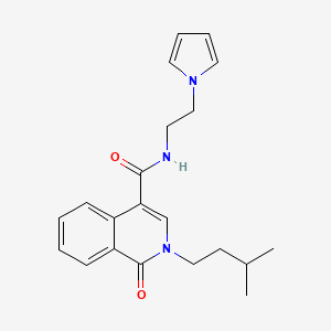 molecular formula C21H25N3O2 B10986095 2-(3-methylbutyl)-1-oxo-N-[2-(1H-pyrrol-1-yl)ethyl]-1,2-dihydroisoquinoline-4-carboxamide 