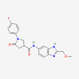 1-(4-fluorophenyl)-N-[2-(methoxymethyl)-1H-benzimidazol-5-yl]-5-oxopyrrolidine-3-carboxamide