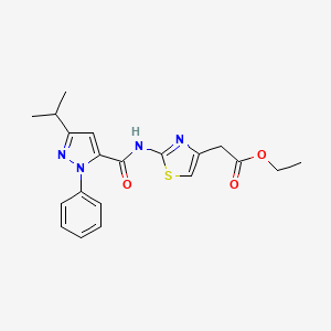 ethyl [2-({[1-phenyl-3-(propan-2-yl)-1H-pyrazol-5-yl]carbonyl}amino)-1,3-thiazol-4-yl]acetate