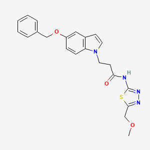 molecular formula C22H22N4O3S B10986202 3-(5-(benzyloxy)-1H-indol-1-yl)-N-(5-(methoxymethyl)-1,3,4-thiadiazol-2-yl)propanamide 