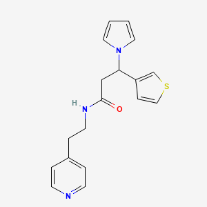 molecular formula C18H19N3OS B10986207 N-[2-(pyridin-4-yl)ethyl]-3-(1H-pyrrol-1-yl)-3-(thiophen-3-yl)propanamide 