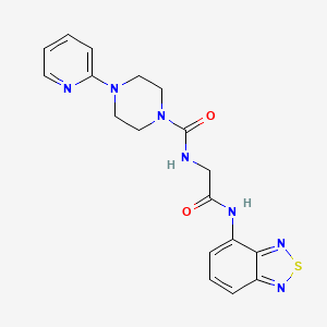 molecular formula C18H19N7O2S B10986216 N-[2-(2,1,3-benzothiadiazol-4-ylamino)-2-oxoethyl]-4-(pyridin-2-yl)piperazine-1-carboxamide 